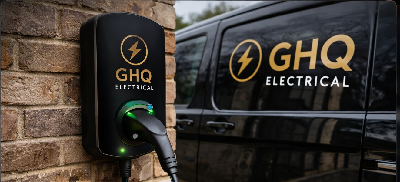 EV charger installation with branded van